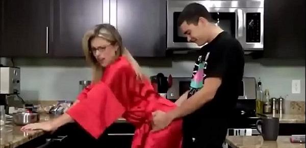  Young Son Fucks his Hot Mom in the Kitchen